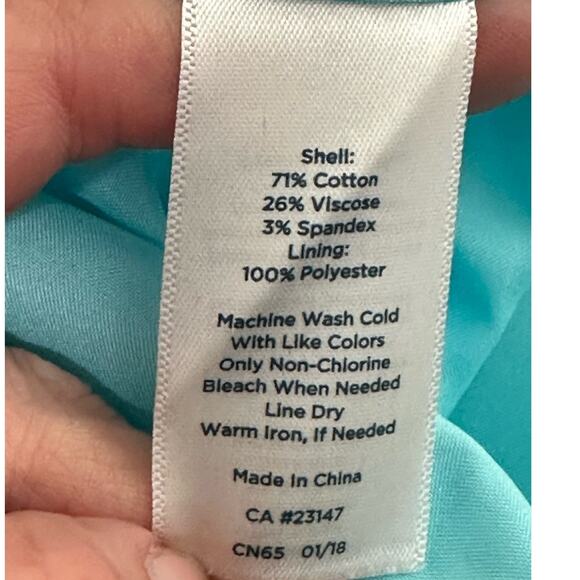 Talbots blue yellow pineapple print pleated midi skirt size 8 - Picture 4 of 12